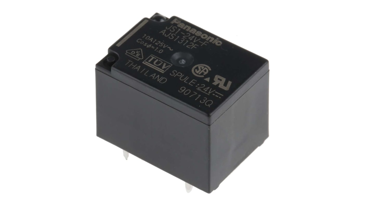 Panasonic PCB Mount Non-Latching Relay, 24V dc Coil, 10A Switching Current, SPDT