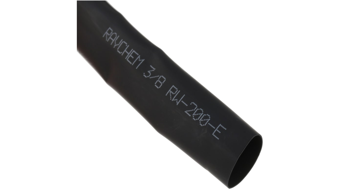 TE Connectivity Heat Shrink Tubing, Black 9.5mm Sleeve Dia. x 6m Length 2:1 Ratio, RW-200 Series