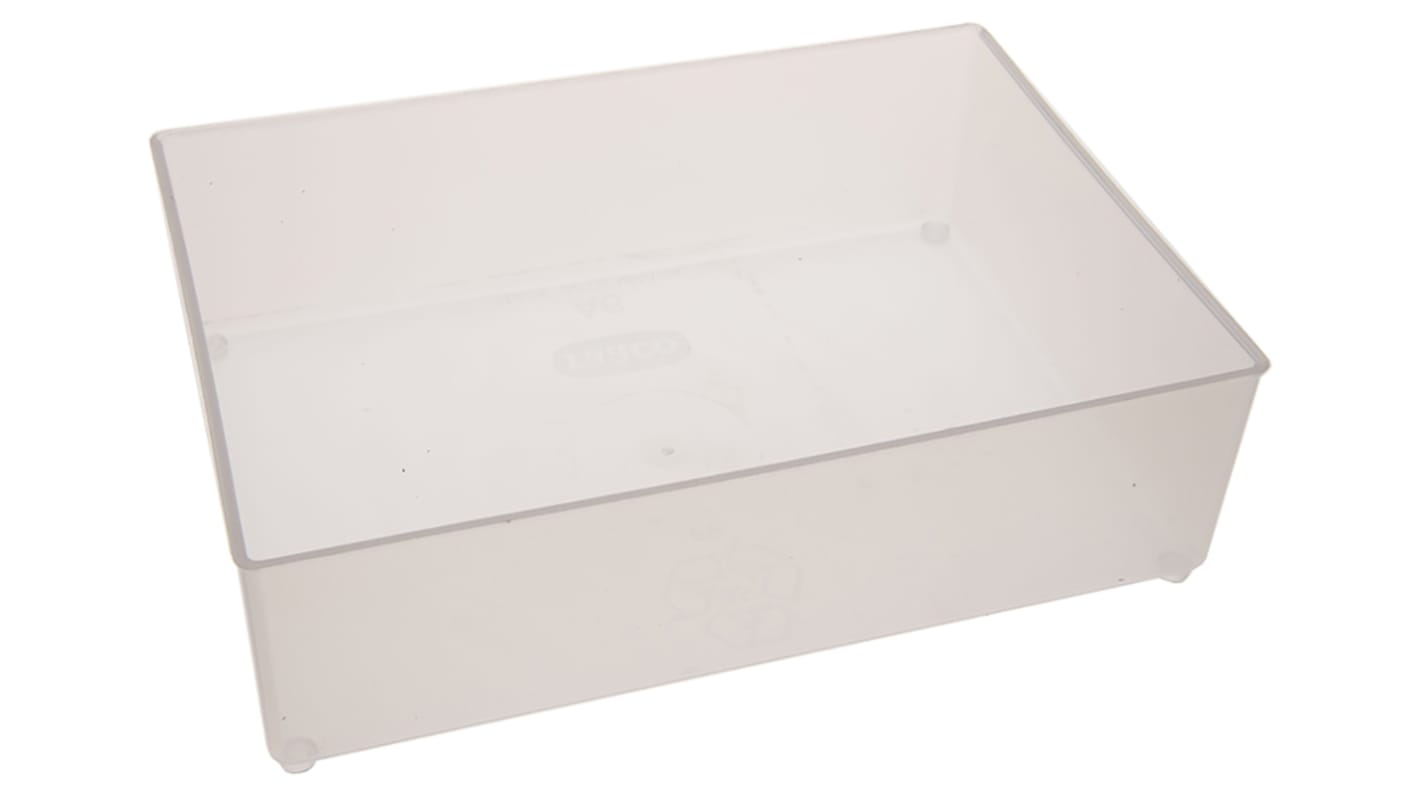 Caja organizadora Raaco de 12 compartimentos de PP Transparente, 109mm x 157mm x 47mm