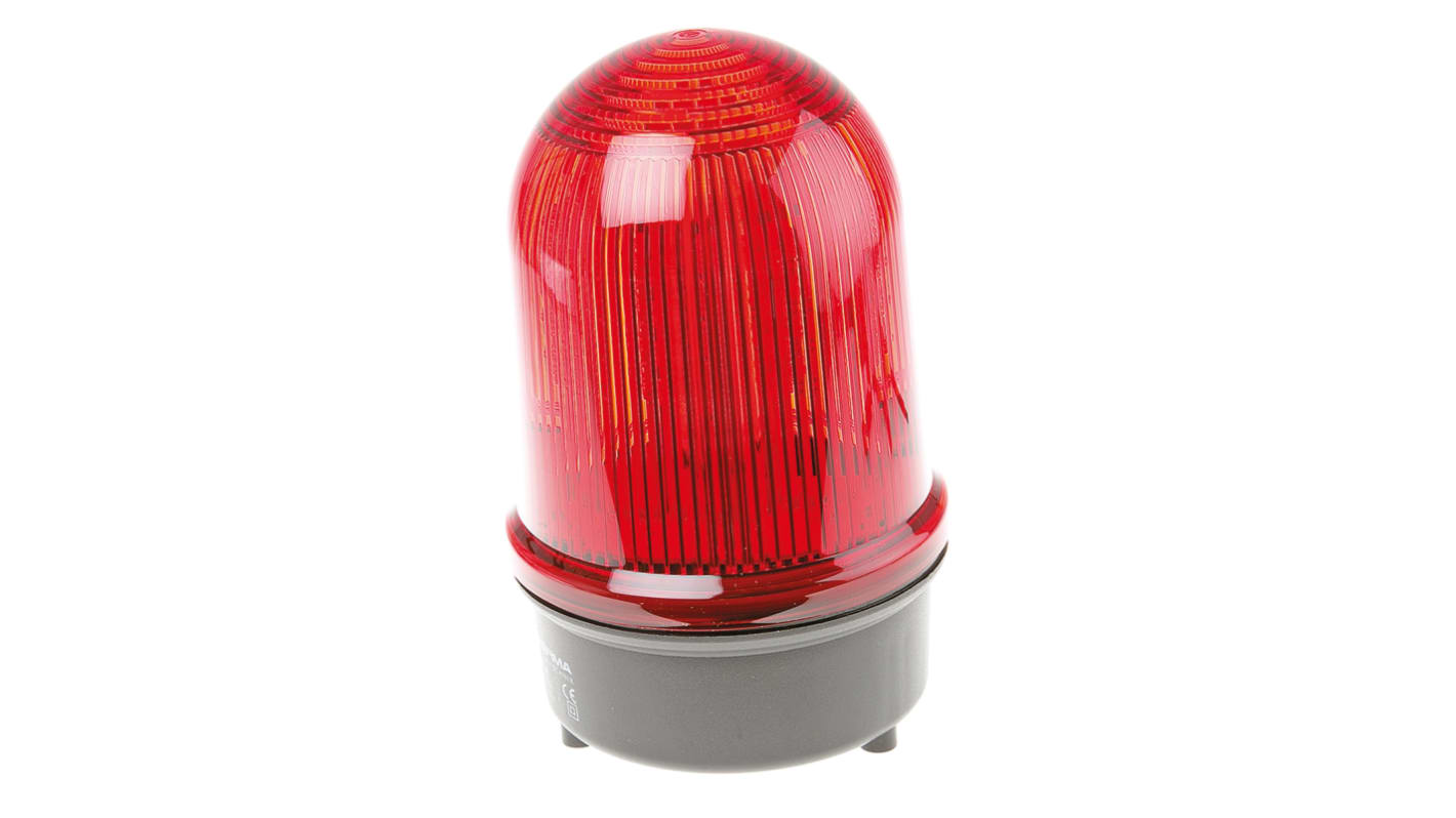 Werma BM 280 Series Red Steady Beacon, 230 V ac, Surface Mount, LED Bulb, IP65