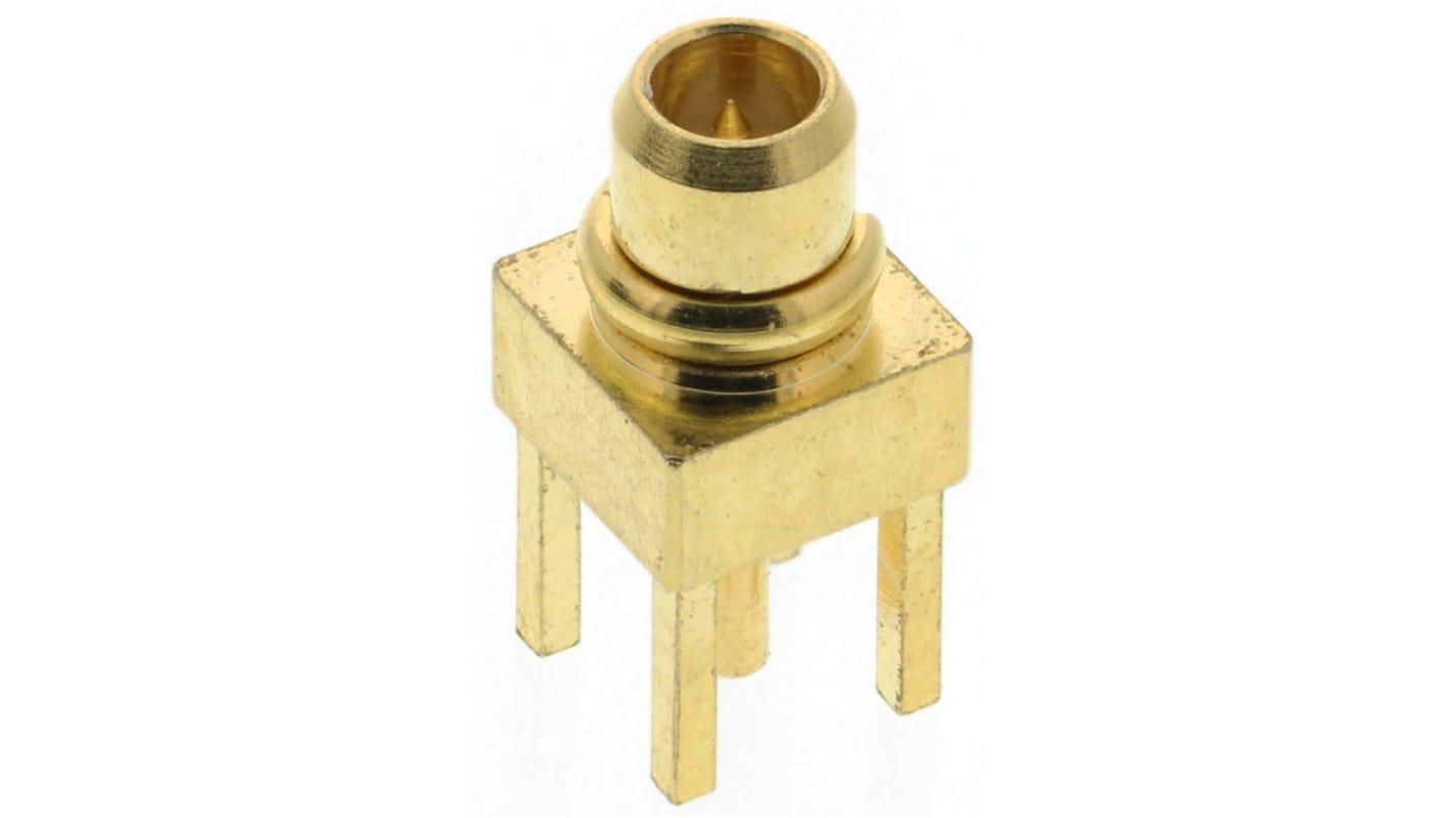 RS PRO, Plug PCB Mount MMCX Connector, 50Ω, Crimp Termination, Straight Body