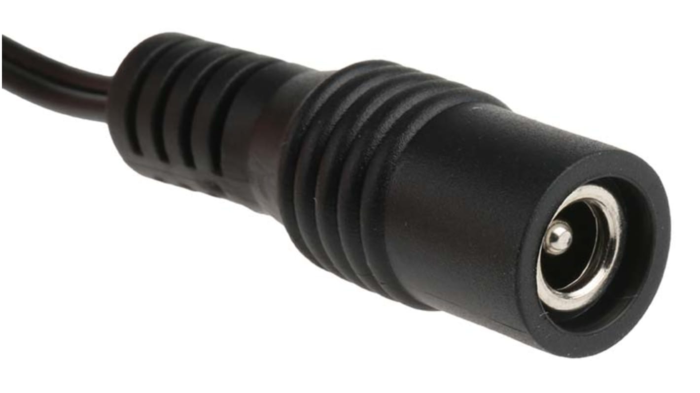 RS PRO Konfektioniertes Stromkabel, A 2,5 mm, DC-Strom / Buchse, B offenes Ende, 1 A, 1.8m Schwarz/Weiß, 12 V