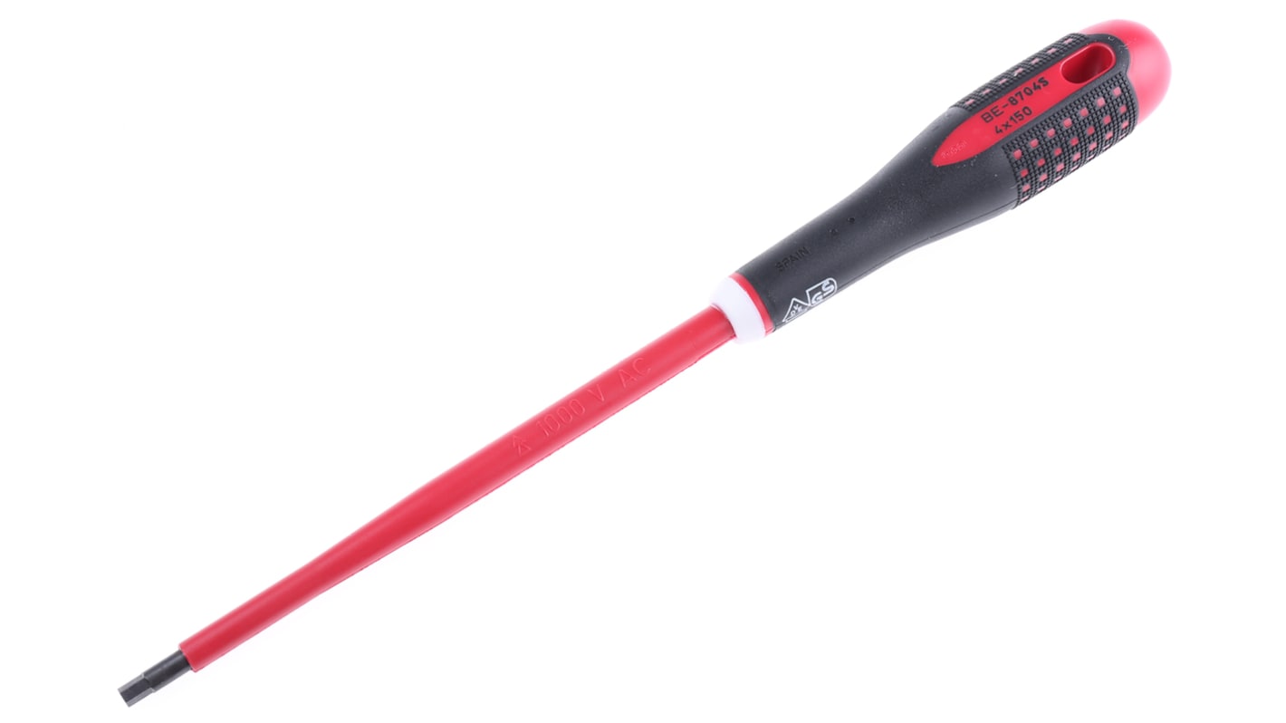 BE8704S Bahco Hexagon Screwdriver, 4 mm Tip, 150 mm Blade, VDE/1000V