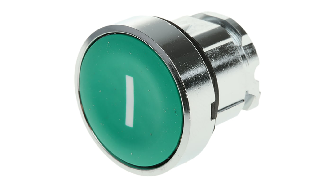 Tête de bouton poussoir Schneider Electric, Harmony XB4 Vert, Ø découpe 22mm, Retour par ressort