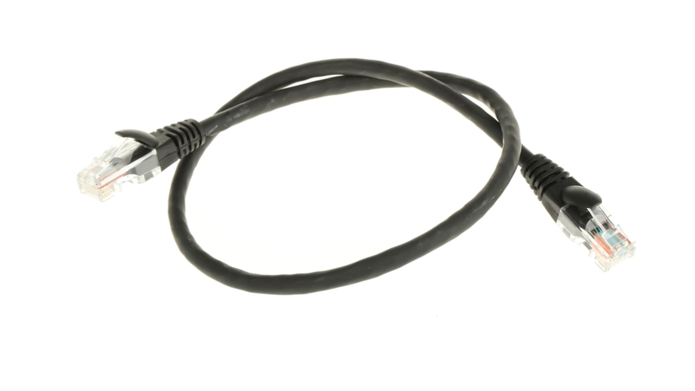 RS PRO Ethernetkabel Cat.5e, 0.5m, Schwarz Patchkabel, A RJ45 U/UTP Stecker, B RJ45, LSZH