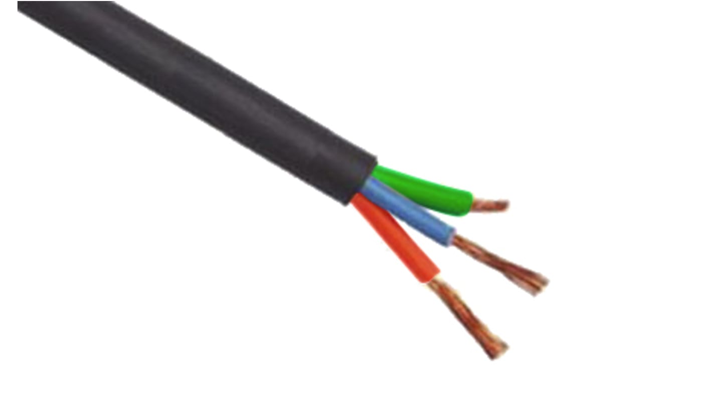 Cable de datos RS PRO de 3 conductores, 0.5 mm², 20 AWG, long. 100m, Ø ext. 6.2mm, funda de PVC Negro