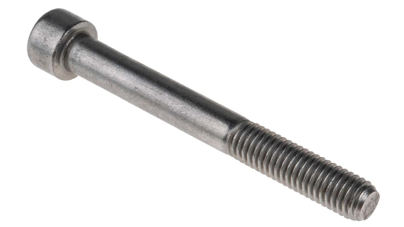 RS PRO Plain Stainless Steel Hex Socket Cap Screw, DIN 912, M8 x 70mm