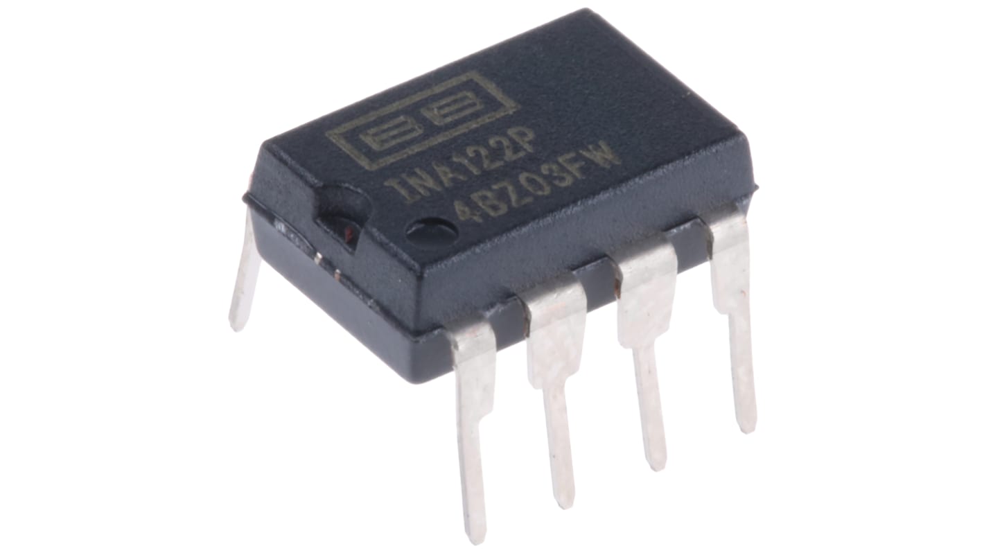 INA122P Texas Instruments, Instrumentation Amplifier, 0.25mV Offset, R
