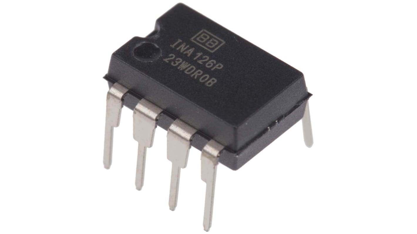 INA126P Texas Instruments, Instrumentation Amplifier, 0.25mV Offset, 3 [arrow/] 28 V, 8-Pin PDIP