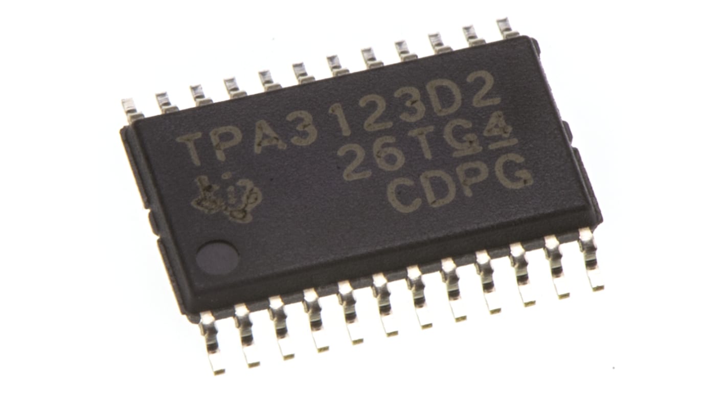 Klasse D TPA3123D2PWP, Lydforstærker Audio 2 kanal stereo 10W +85 °C 24-Pin HTSSOP