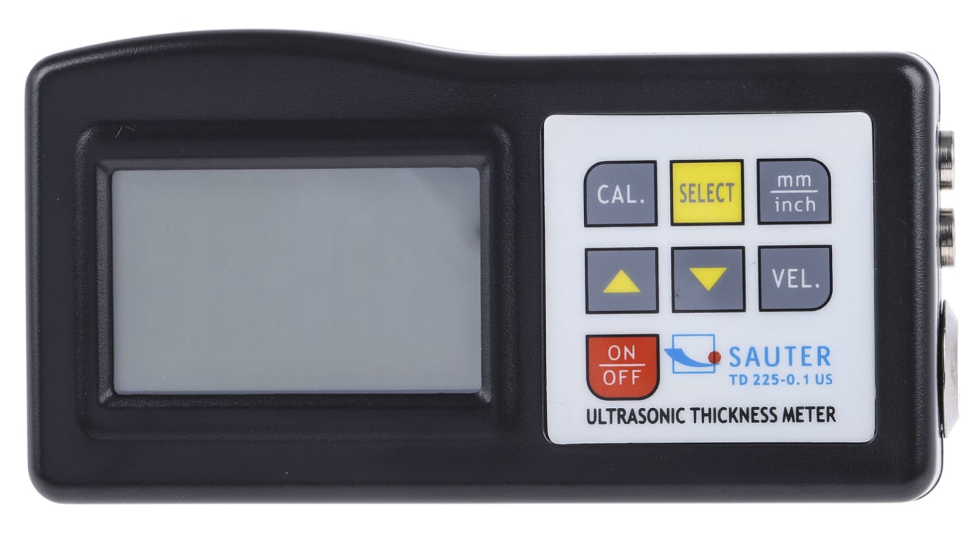 Sauter TD 225-0.1 US Thickness Meter, 1.2mm - 225mm, ±0.5 % Accuracy, 0.1 mm Resolution, Digital Display