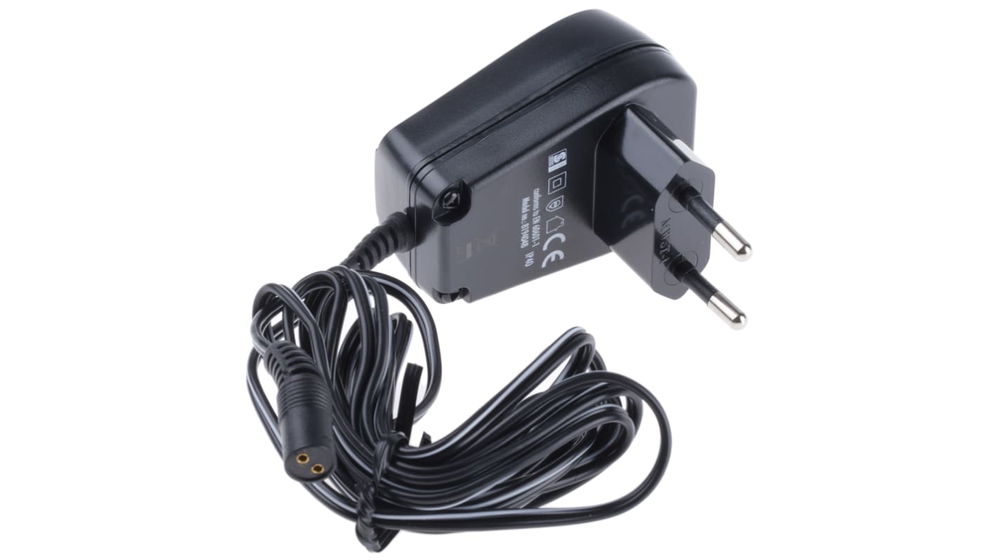 Hálózati adapter 9V dc 1 kimenetes AC/DC adapter, 400mA, 3.6W, dugasz típusa: C típus Szabályozott