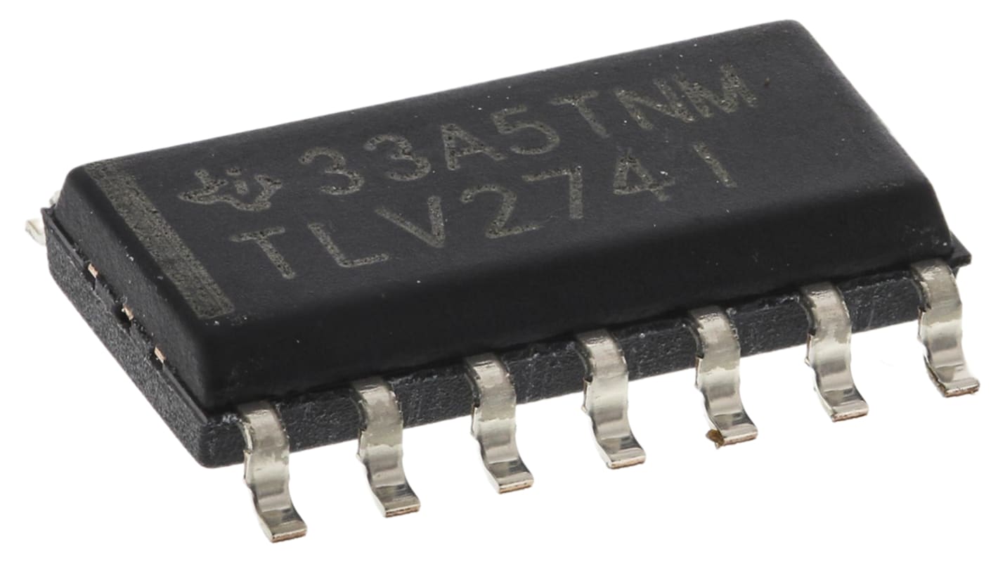 Amplificador operacional TLV274IDR Precisión, 5 V 3MHZ SOIC, 14 pines, Salida Raíl a Raíl