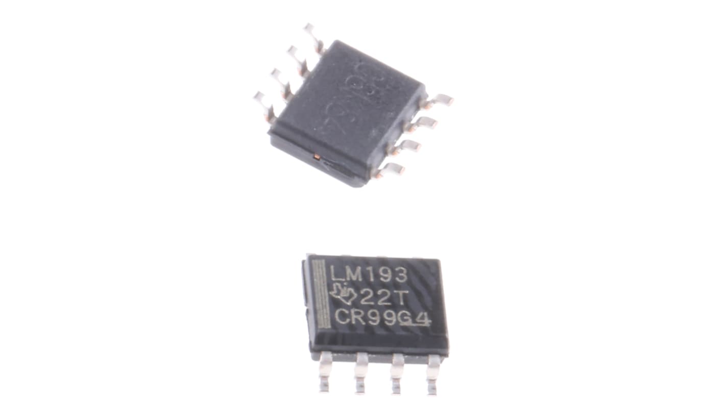 LM193DR Texas Instruments, Dual Comparator, Open Collector O/P, 1.3μs 3 → 28 V 8-Pin SOIC