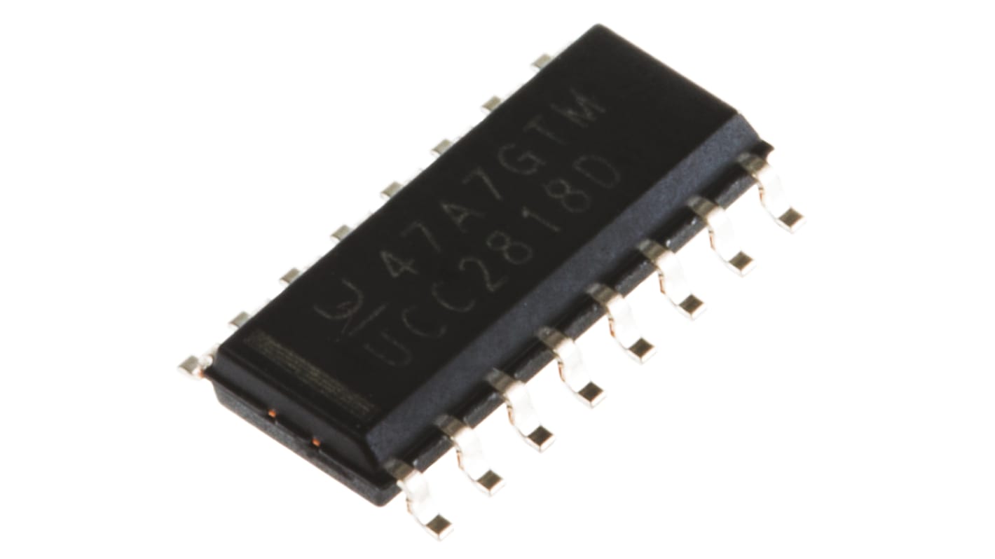 Circuito prerregulador de factor de potencia UCC2818D, 115 kHz SOIC, 16 pines