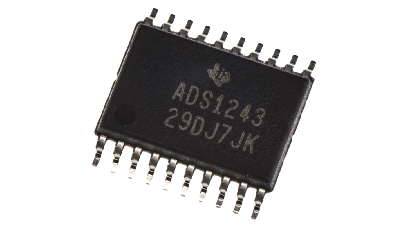 ADC ADS1243IPWT, Octal, 24 bit-, 0.015ksps, TSSOP, 20 Pin