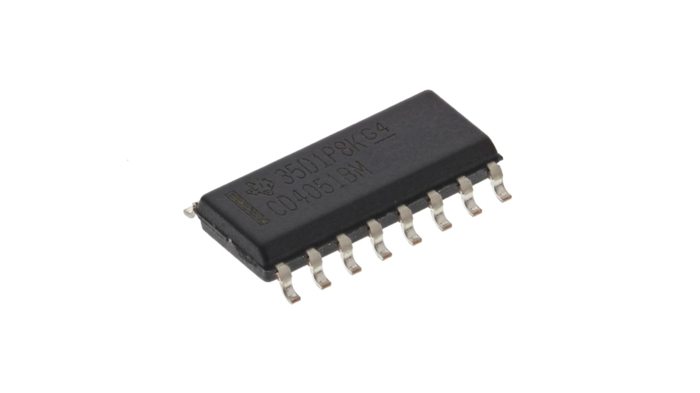 Texas Instruments Multiplexer/Demultiplexer, 16-Pin, SOIC, 12, 15, 18, 5, 9 V- einzeln, ±3V- bipolar