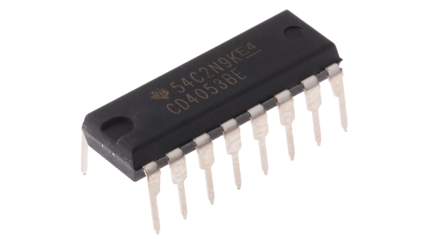 Texas Instruments マルチプレクサ スルーホール PDIP, 16-Pin, CD4053BE