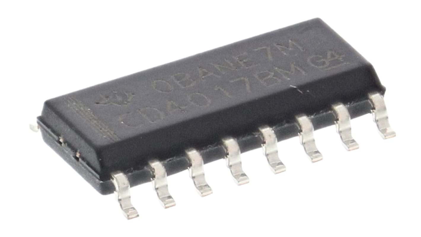 Texas Instruments カウンタ IC 4000シリーズ 5ステージ カウンター, デバイダー 単方向, 16-Pin SOIC 1 CD4017BM