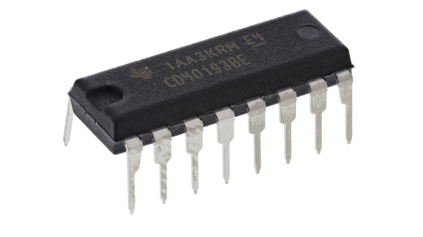 Texas Instruments カウンタ IC 4000シリーズ 4ステージ カウンター 双方向, 16-Pin PDIP 1 CD40193BE