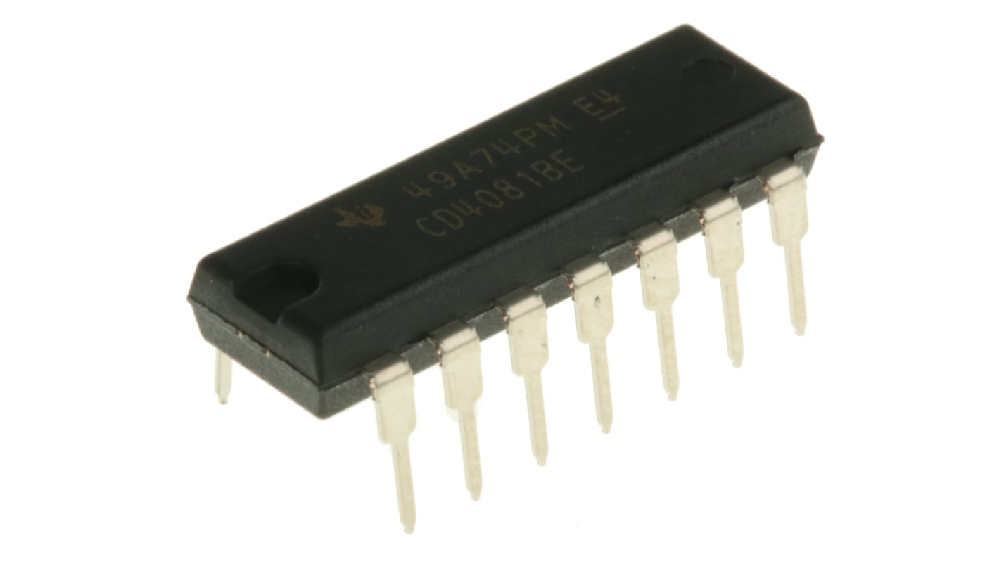 Texas Instruments Logikgatter, 4-Elem., AND, 4000, 4.2mA, 14-Pin, PDIP, 2
