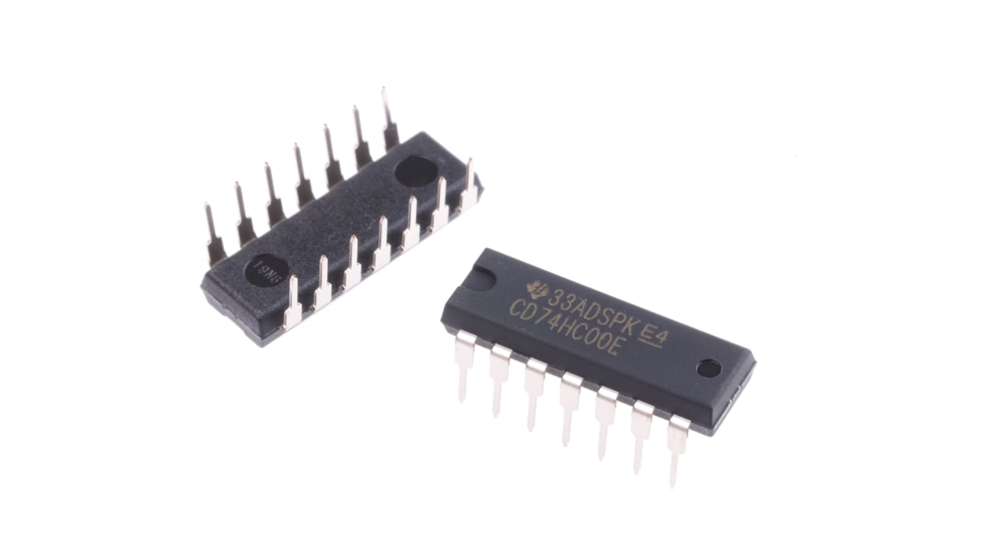 Gate logico Quad NAND Texas Instruments, 2 V → 6 V, 14 Pin, PDIP