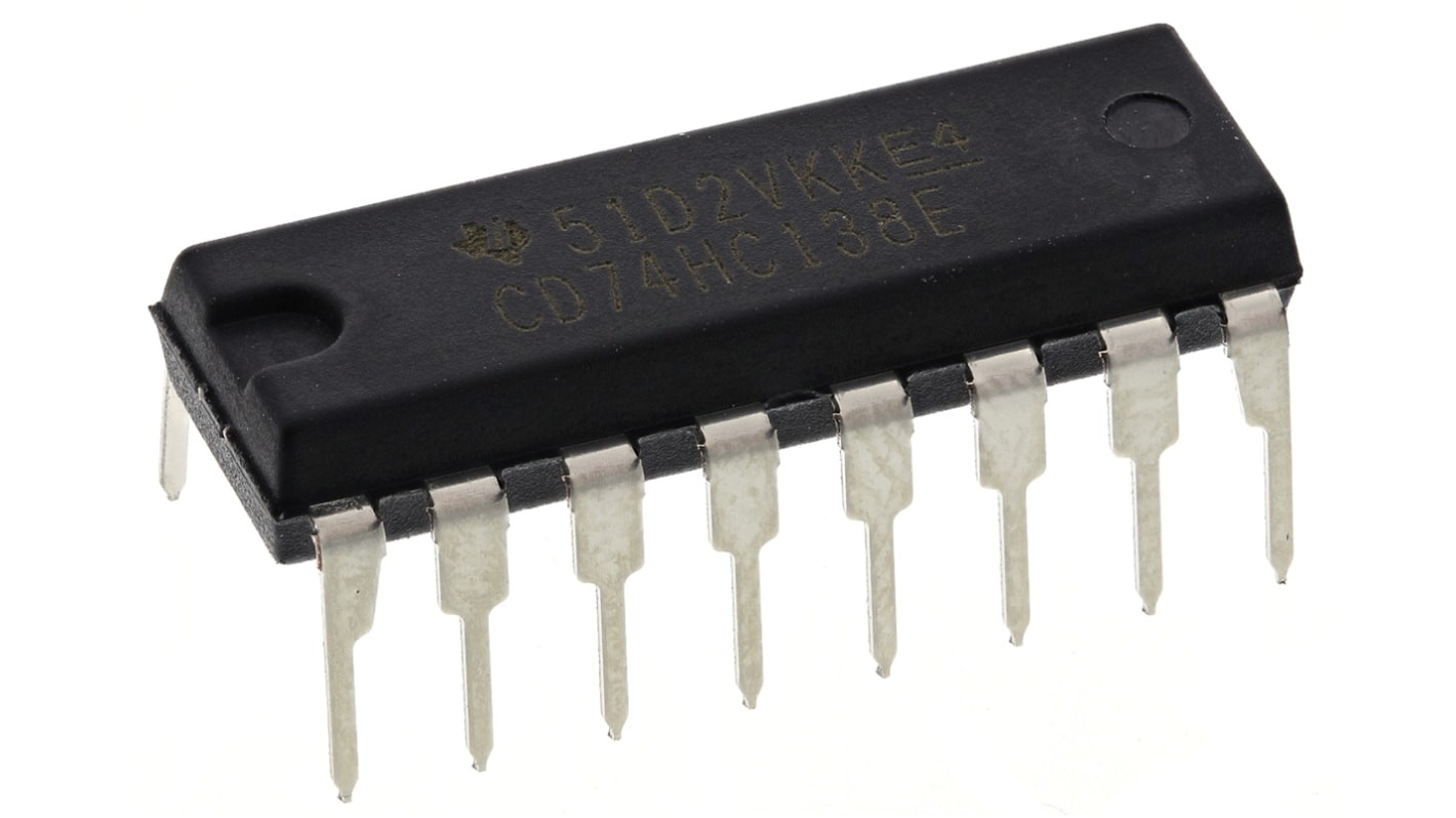 Texas Instruments CD74HC138E, Decoder, 16-Pin PDIP