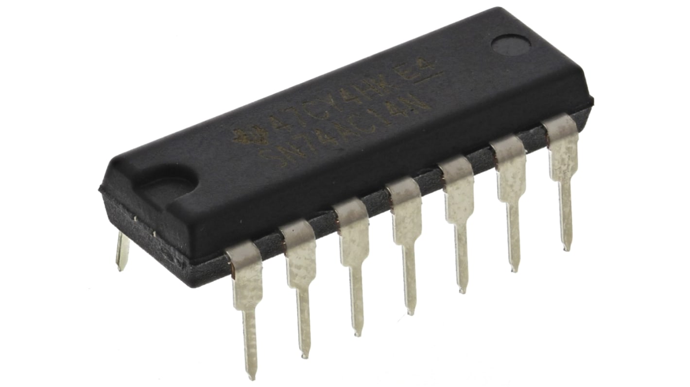 Texas Instruments CMOS-Inverter Schmitt-Trigger Hex 10 ns @ 5 V, 13.5 ns @ 3.3 V, PDIP