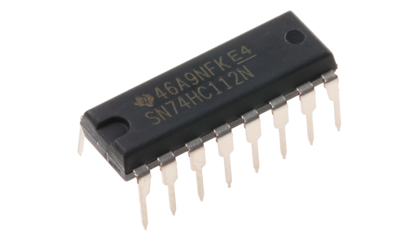 Texas Instruments IC Flip-Flop, JK Type, HC, Differential, Single Ended, Negative Edge, PDIP, 16-Pin