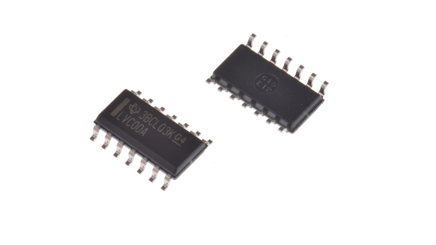 Texas Instruments SN74LVC00AD, Quad 2-Input NAND Logic Gate, 14-Pin SOIC