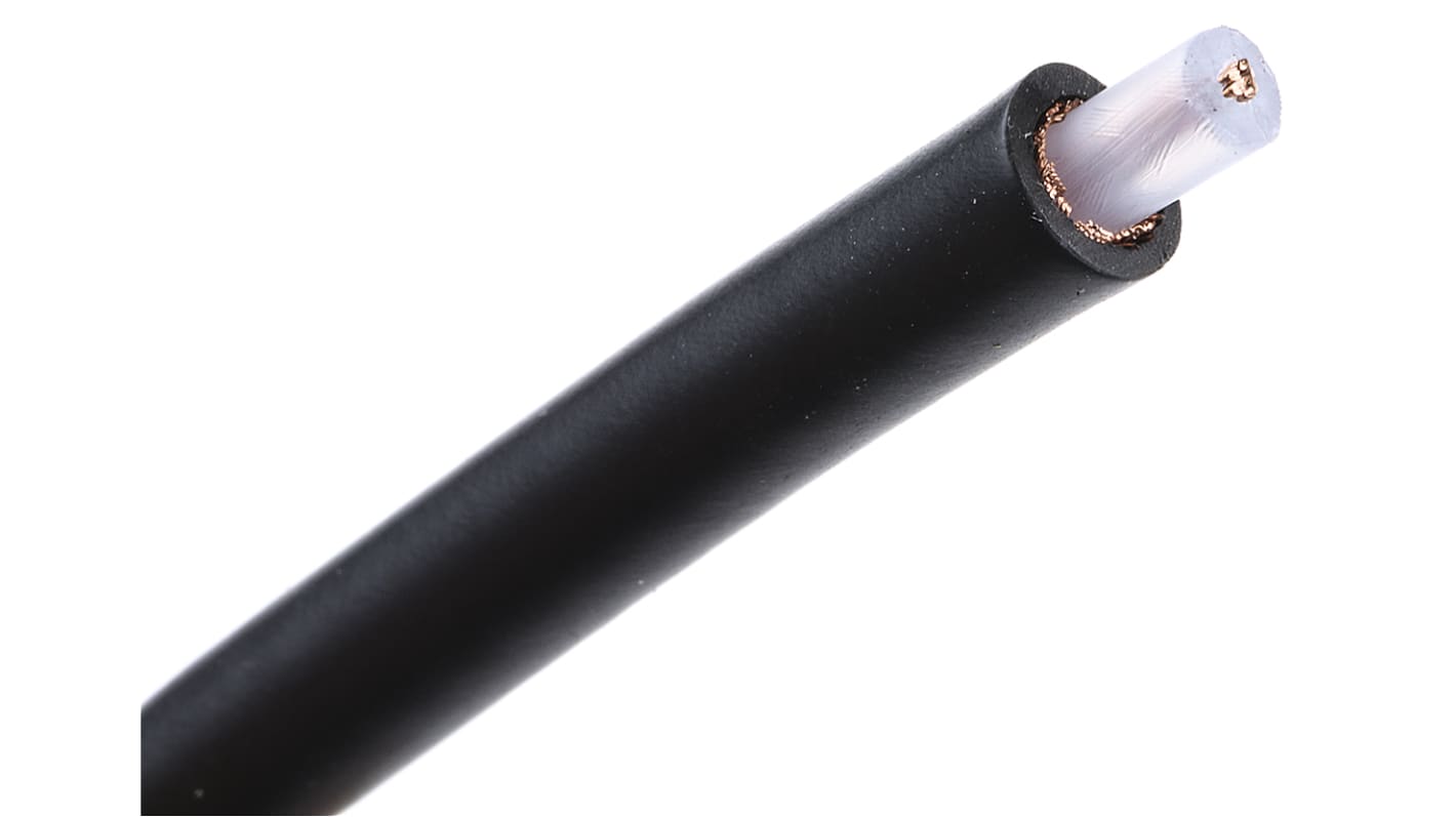 RS PRO URM76 Koaxialkabel, Verlegekabel, 50 Ω, 100m, Aussen ø 5mm, Schwarz