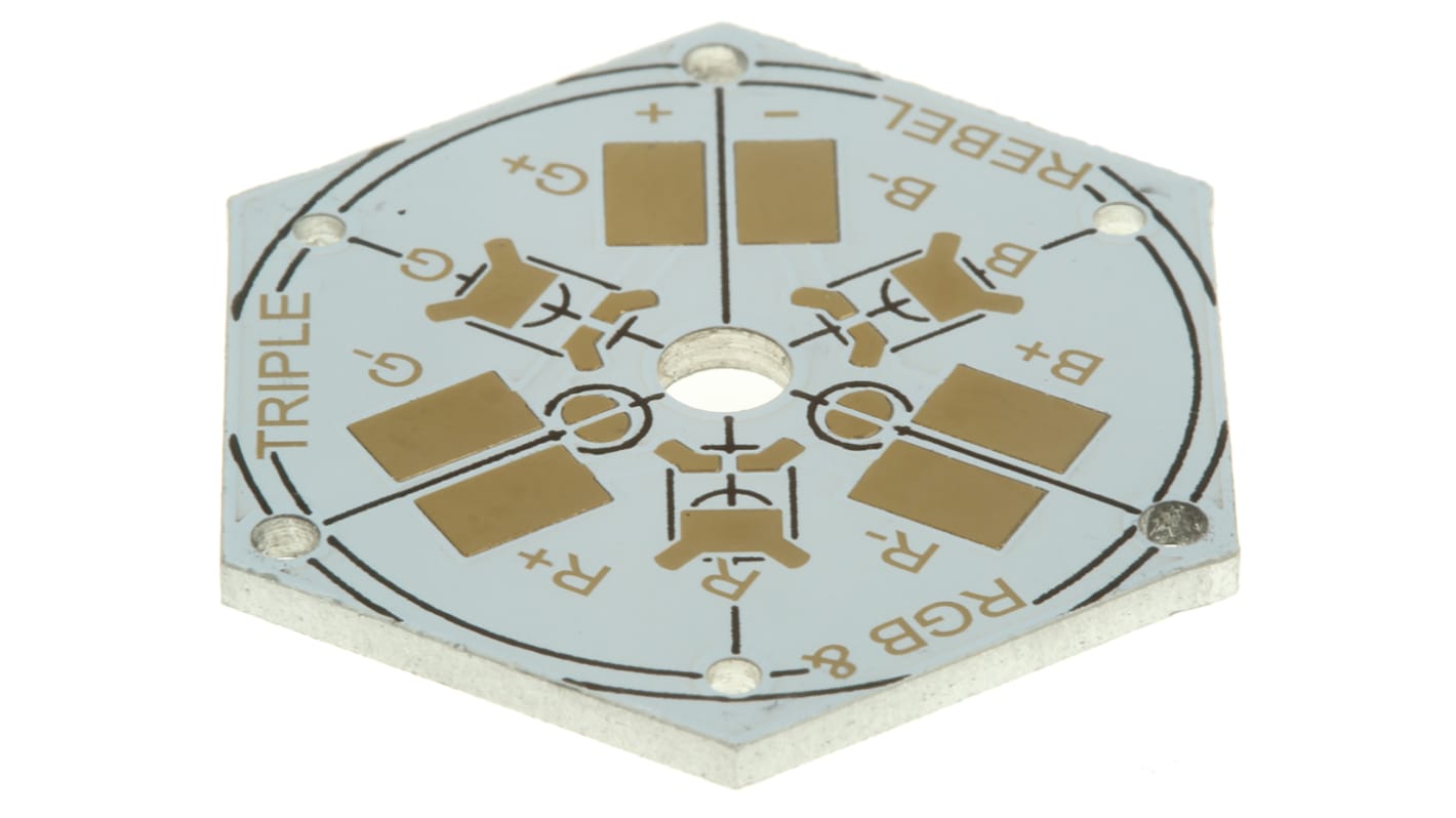 Płytka prototypowa LED, Płytka MCPCB Colour Mixer na 3 ogniwa, do uzytku z: Diody LED Luxeon Rebel