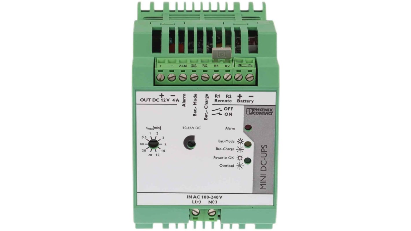 Phoenix Contact 100 → 240V ac Input DIN Rail Uninterruptible Power Supply (48W)