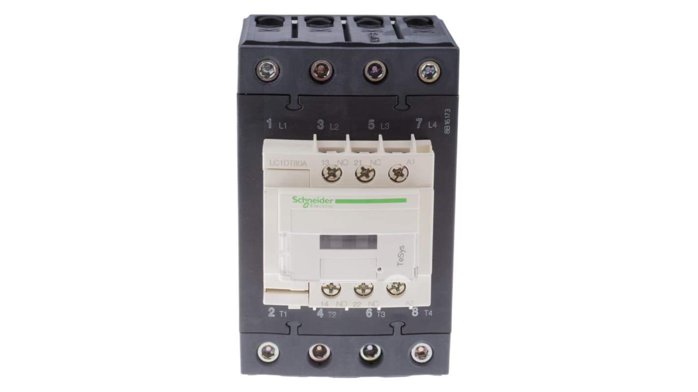 Schneider Electric LC1D Series Contactor, 230 V ac Coil, 4-Pole, 80 A, 4NO, 690 V ac