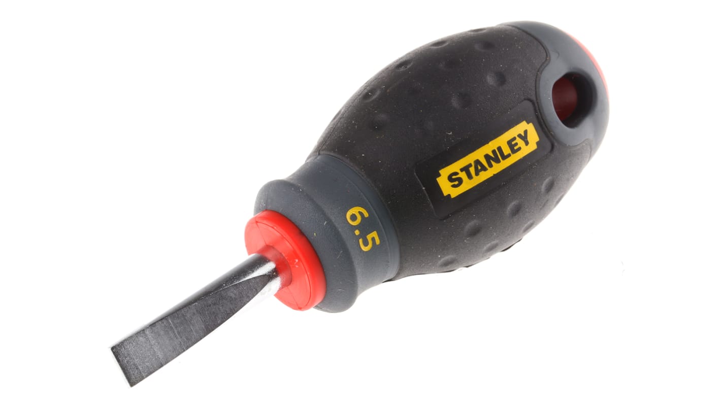 165404 Stanley Slotted Stubby Screwdriver, 6.5 mm Tip, 30 mm Blade RS