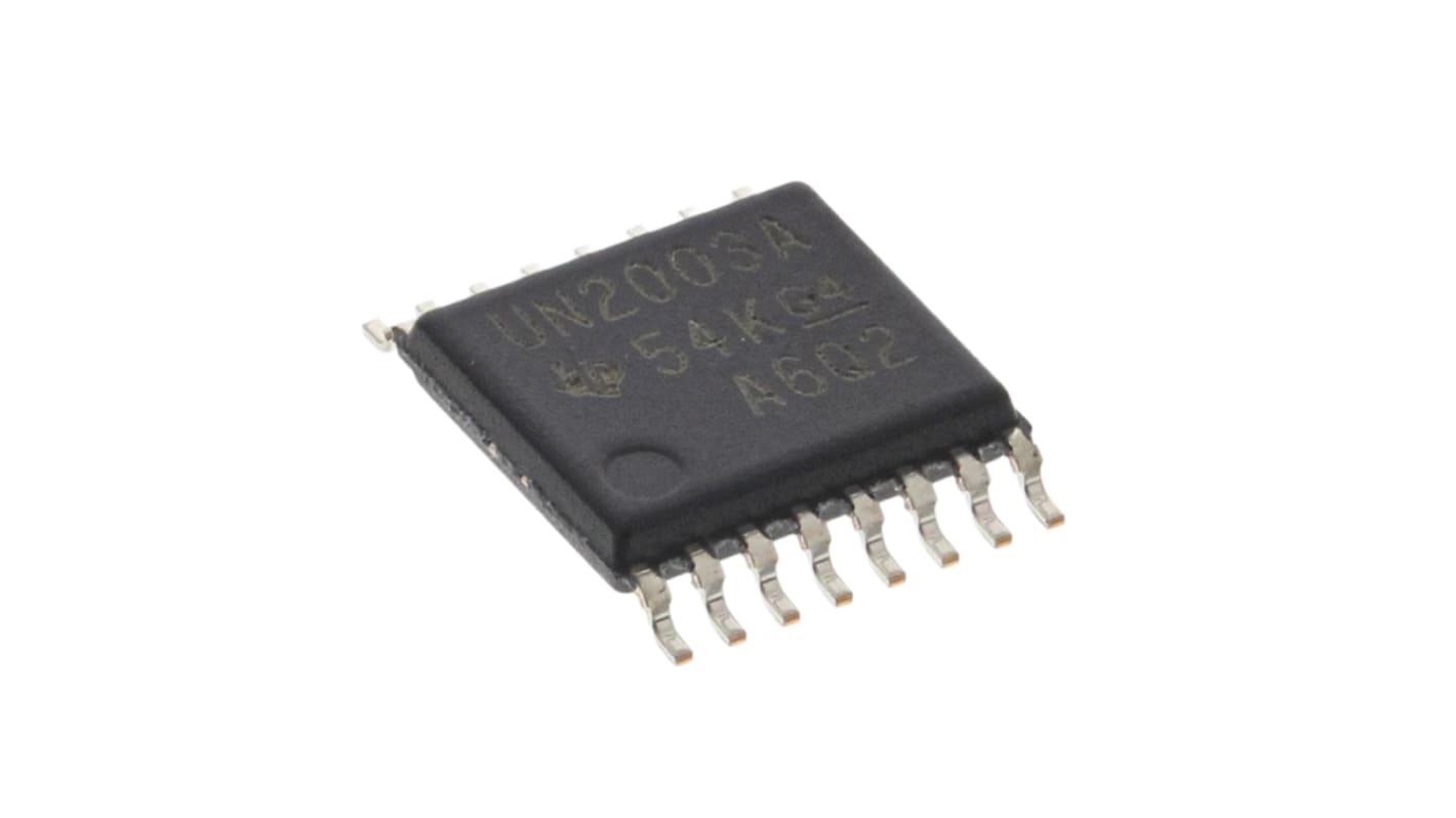 Texas Instruments ULN2003APW Darlington tranzisztor, NPN, 500 mA, 50 V, 16-tüskés, TSSOP Közös emitter