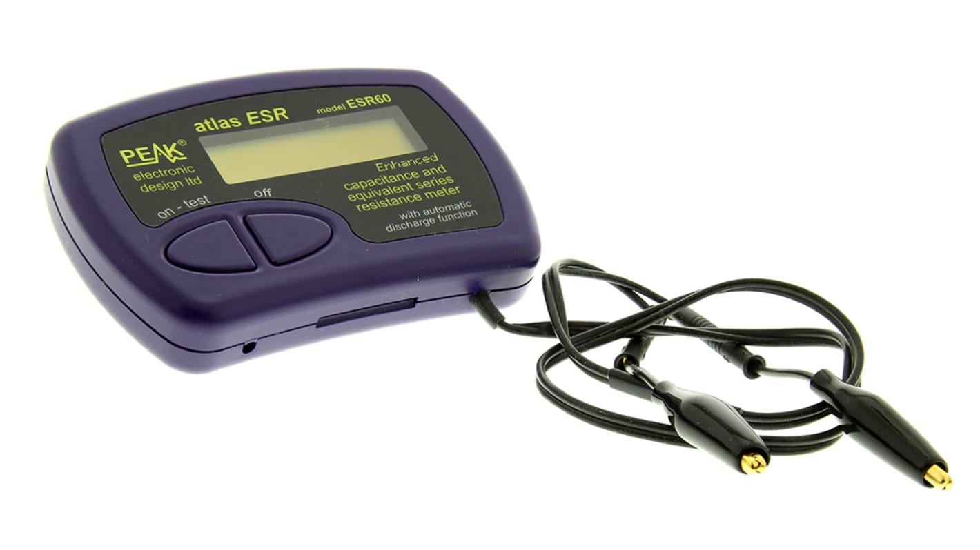 Peak Electonic ESR60 LCR-Messgerät 22000μF 20 Ω Batterie A23, Handgerät LCD