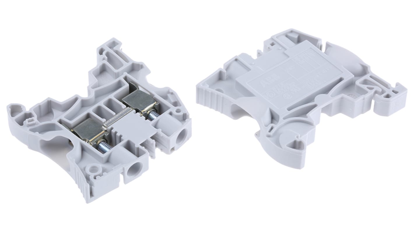 Entrelec ZS10 Series Grey Feed Through Terminal Block, 10mm², Single-Level, Screw Termination, ATEX