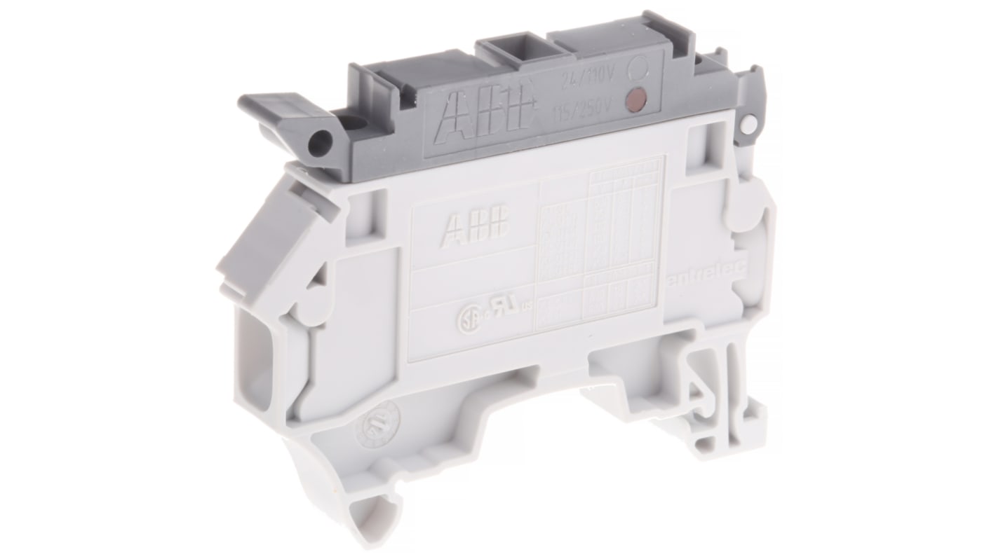 Entrelec SNK Series Grey Fused DIN Rail Terminal, 1.5mm², Screw Termination, Fused