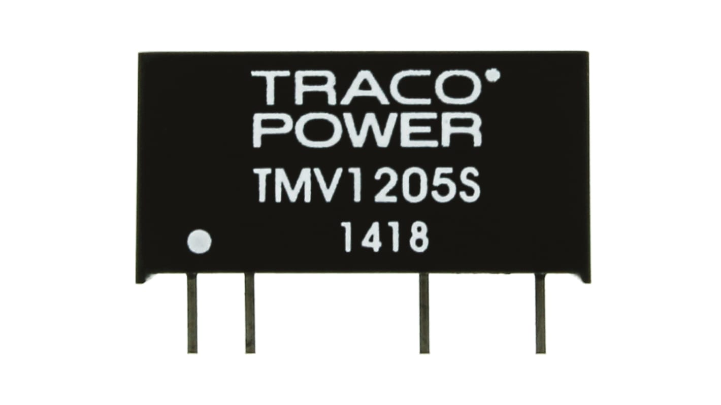 TRACOPOWER TMV DC/DC-Wandler 1W 12 V dc IN, 5V dc OUT / 200mA Durchsteckmontage 3kV dc isoliert