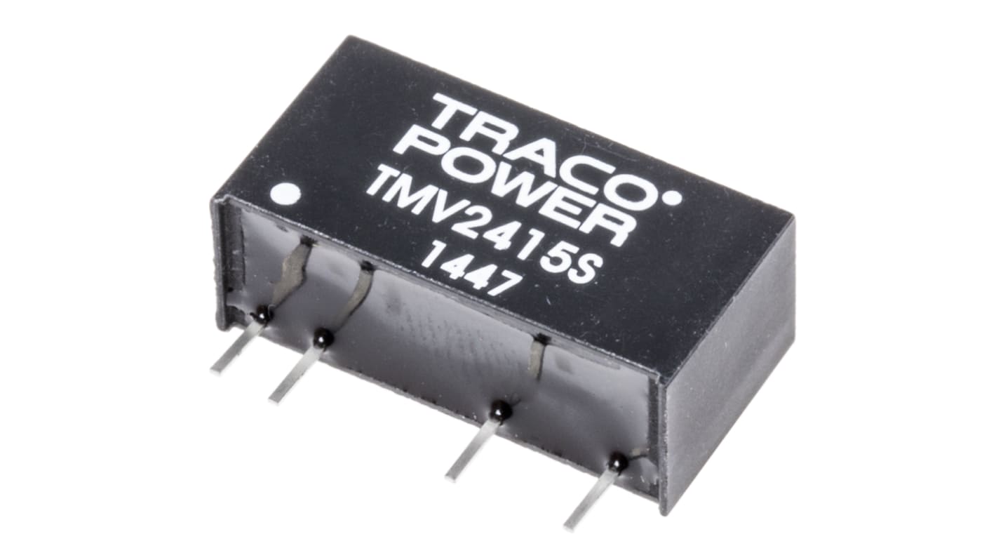 Convertisseur DC-DC TRACOPOWER, TMV, Montage traversant, 1W, 1 sortie, 15V c.c., 65mA