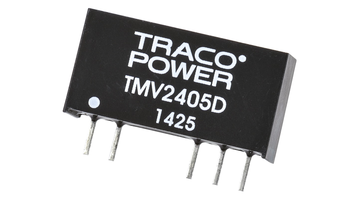 Convertisseur DC-DC TRACOPOWER, TMV, Montage traversant, 1W, 2 sorties, ±5V c.c., ±100mA