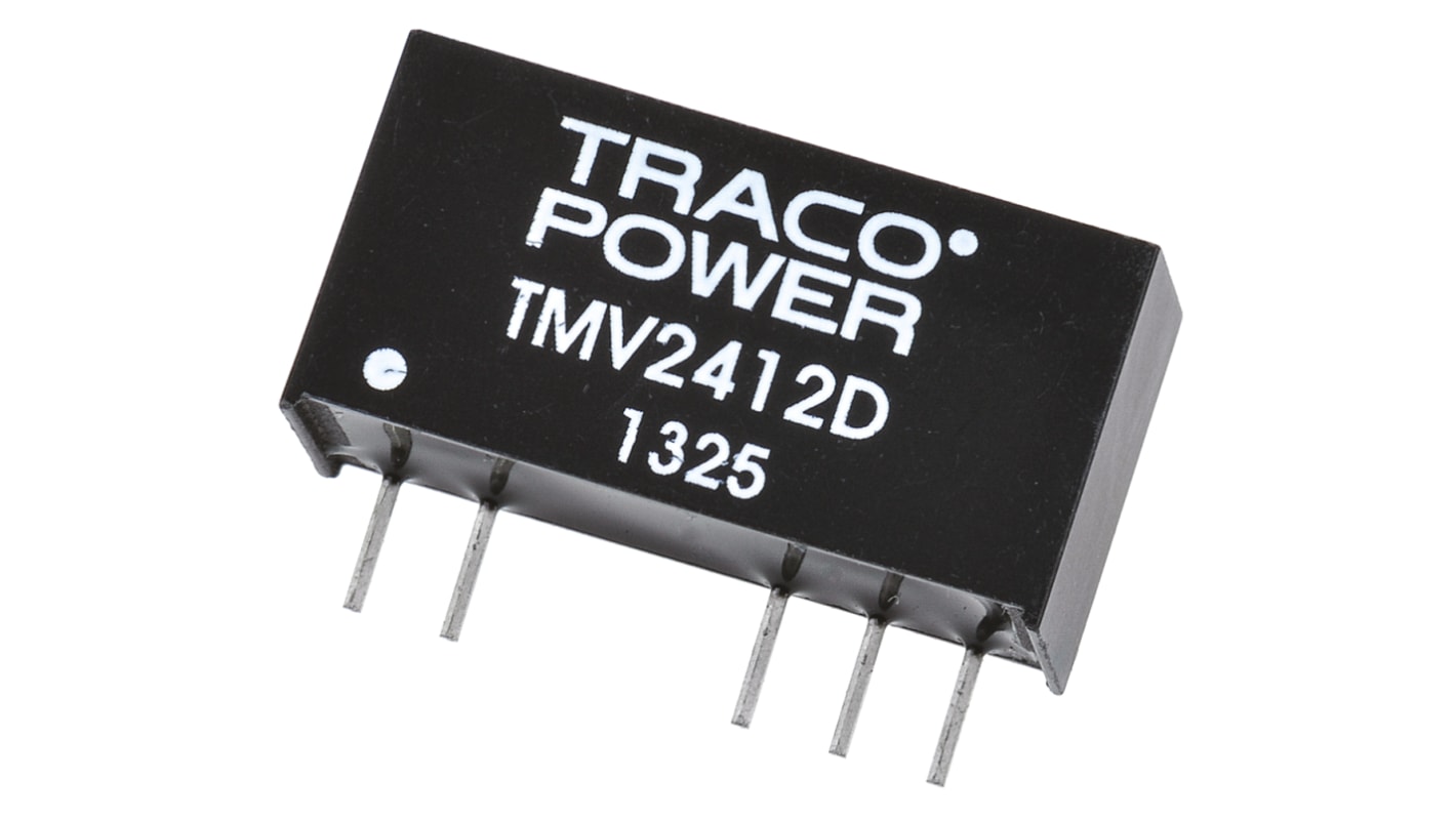 TRACOPOWER DC-DCコンバータ Vout：±12V dc 21.6 → 26.4 V dc, 1W, TMV 2412D