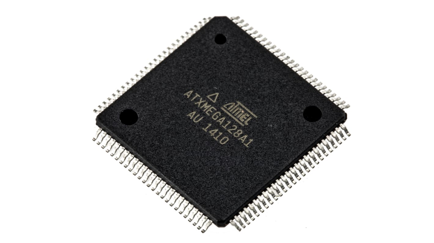 Microchip ATXMEGA128A1-AU, 8/16bit AVR Microcontroller, AVR Xmega, 32MHz, 2 kB, 128 kB Flash, 100-Pin TQFP