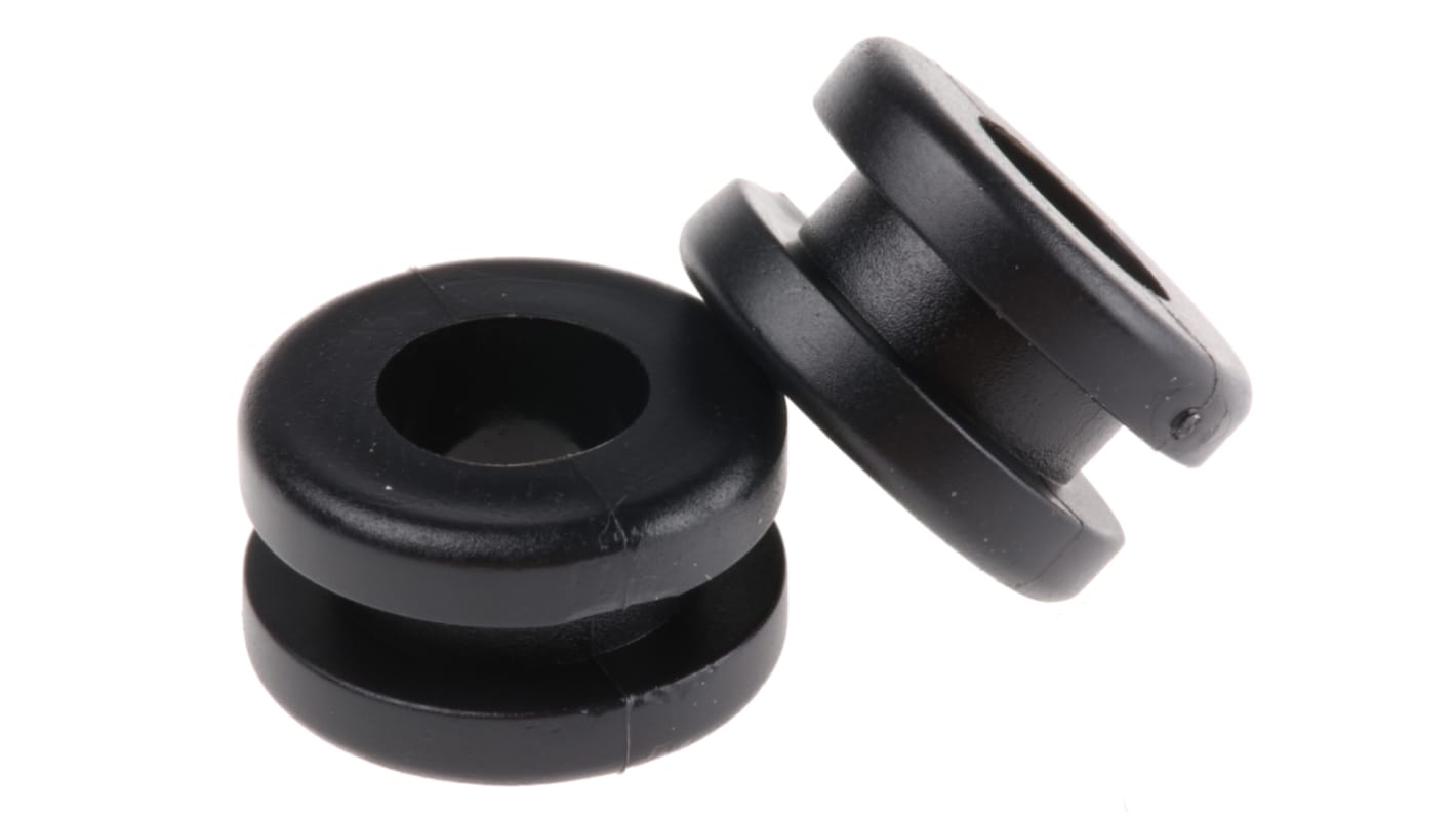 RS PRO Kabeltülle 2.8mm min. 7.8mm bis Ø 7.8mm Loch ø 11mm PVC Schwarz