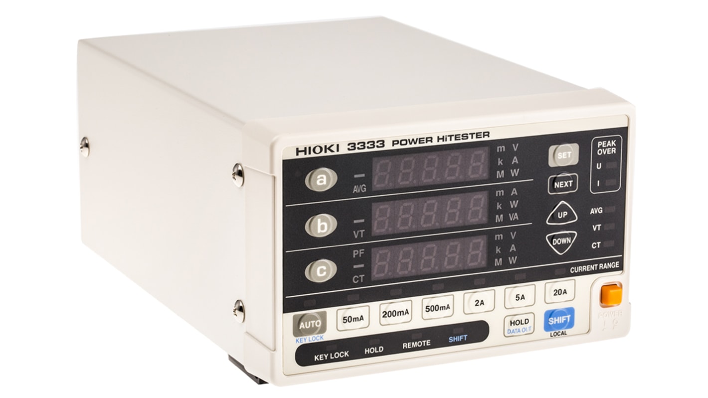 Hioki 3333 Power Meter, 6kW max, 30A ac max RS