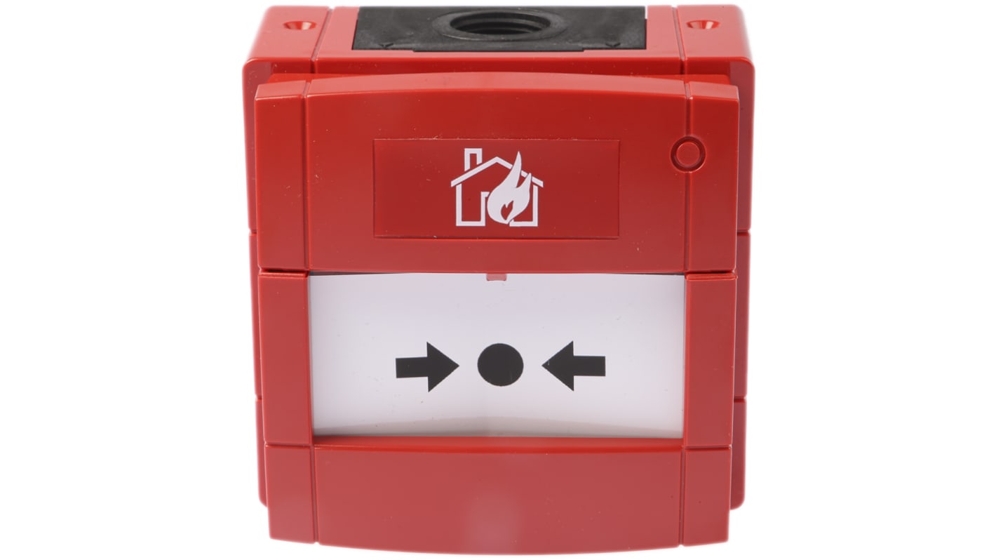 Pulsador de alarma por rotura de cristal Rojo KAC para Exterior, 97.5mm x 93 mm x 71 mm