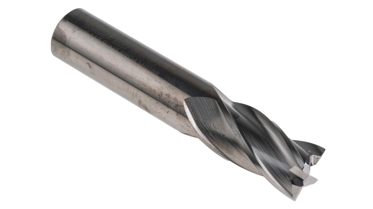 Dormer End Mill, 20mm Cutter, Solid Carbide, 20 mm Shank, 38mm Cut