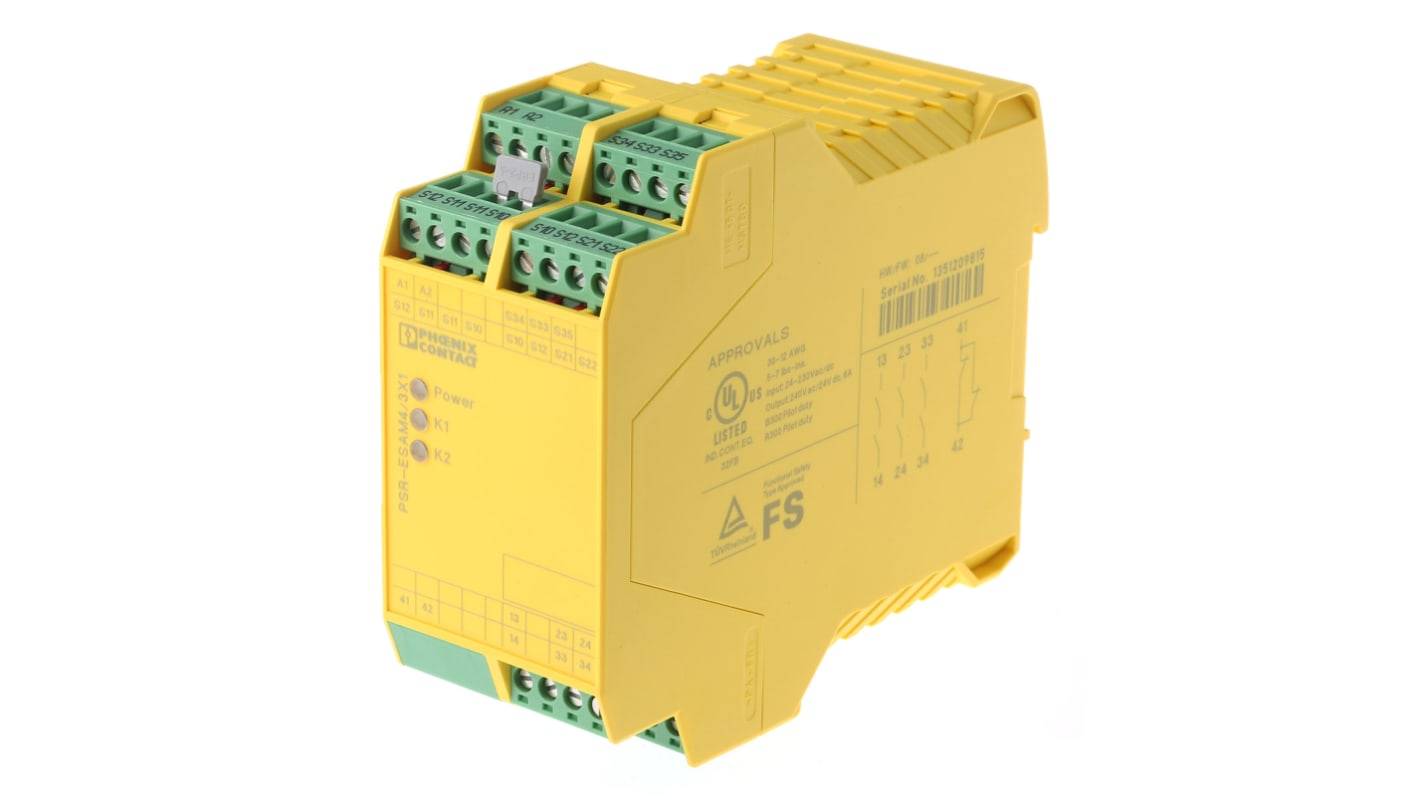 Phoenix Contact Single/Dual-Channel Speed/Standstill Monitoring Safety Relay, 24 → 230V ac/dc, 3 Safety Contacts