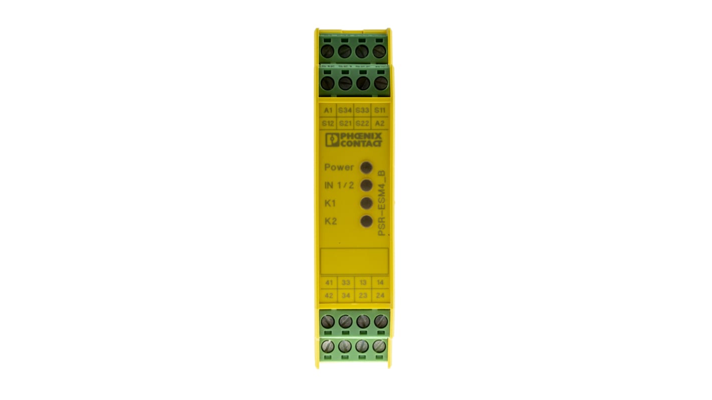 Przekaźnik bezpieczeństwa, kat. bezp.: 4, Nie, SIL: 3, PSR-SCP- 24UC/ESM4/3X1/1X2/B, styki bezp.: 3, Uz: 24 V AC/DC,